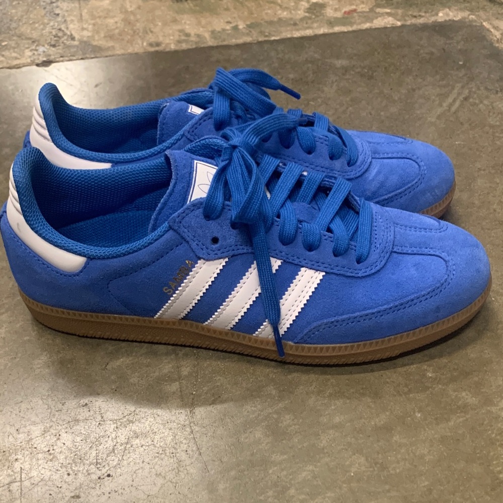 Adidas Men's Blue and White Samba